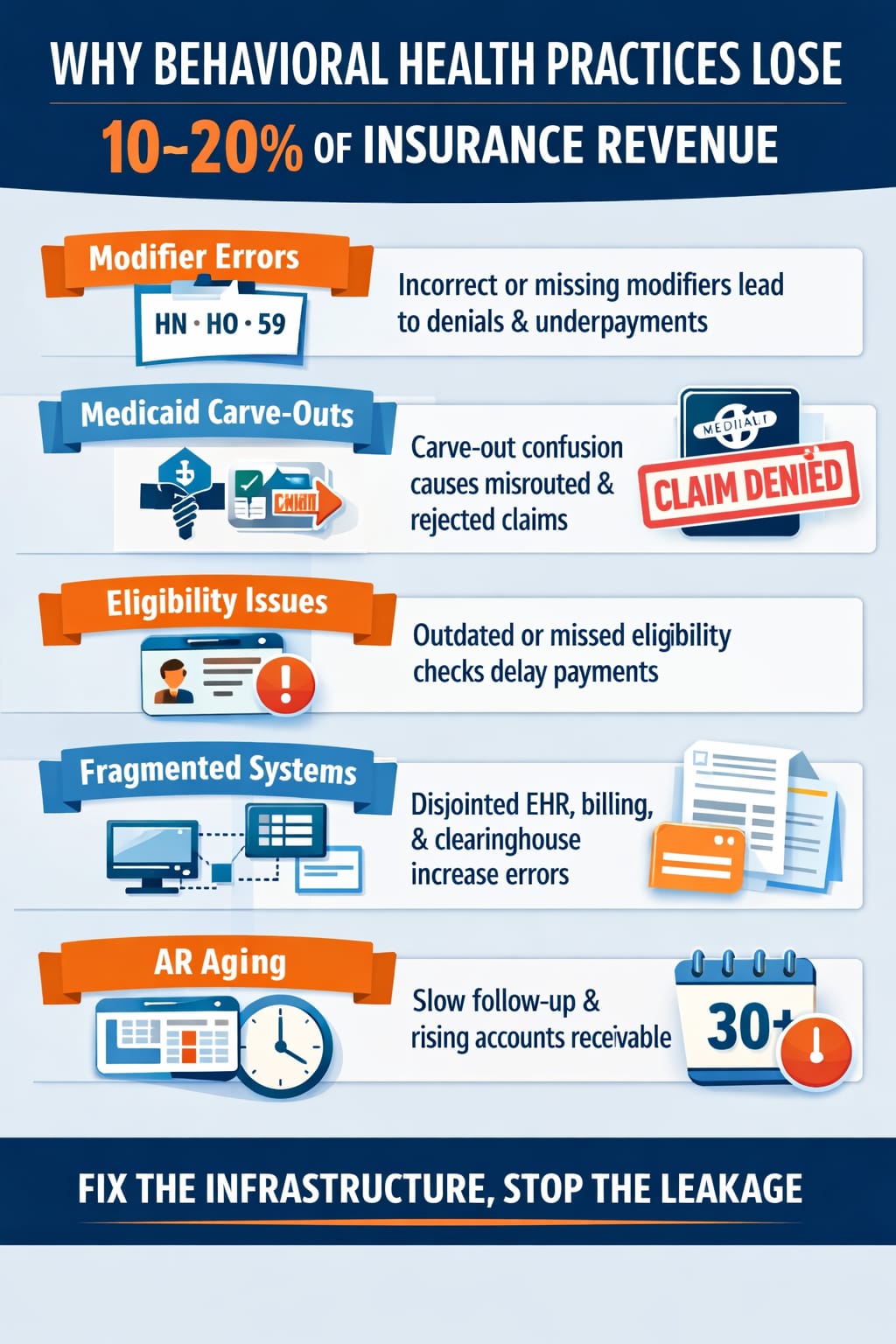 Why Behavioral Health Practices Lose 10 to 20 Percent of Insurance Revenue Without Realizing It